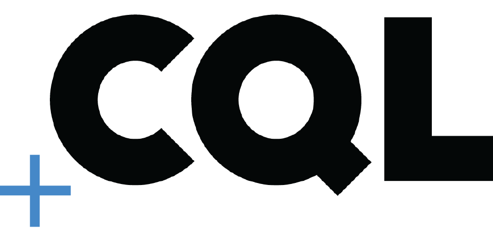 A logo featuring the letters 'CQL' in bold black font, with a blue plus sign to the left.