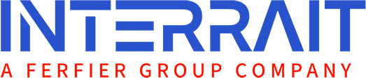 A graphic with a blue upper section and a jagged red lower section, resembling a stylized landscape or abstract design.